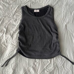 Black Ribbed Sleeveless Top